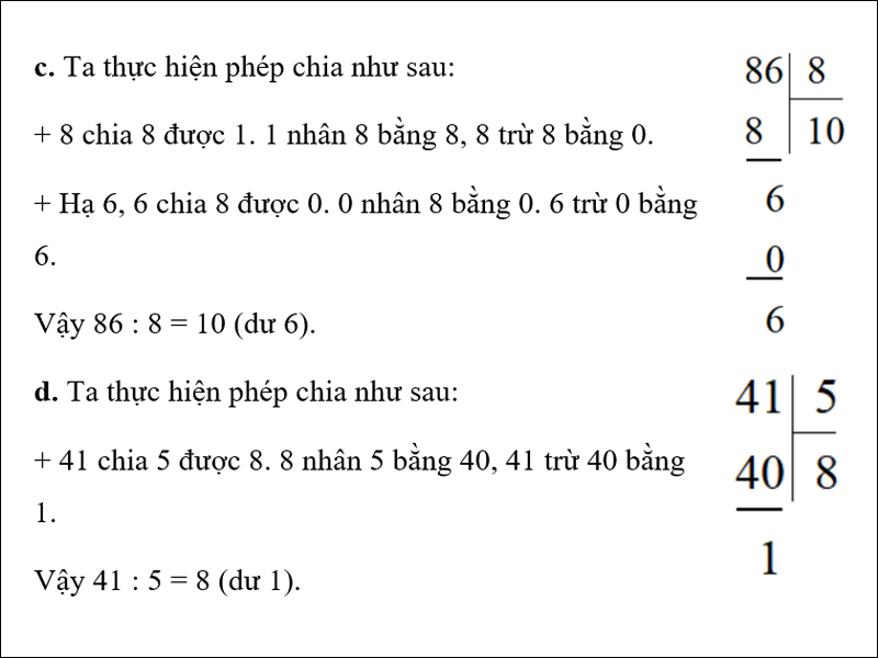 Bài giải bài tập 3, câu c và d